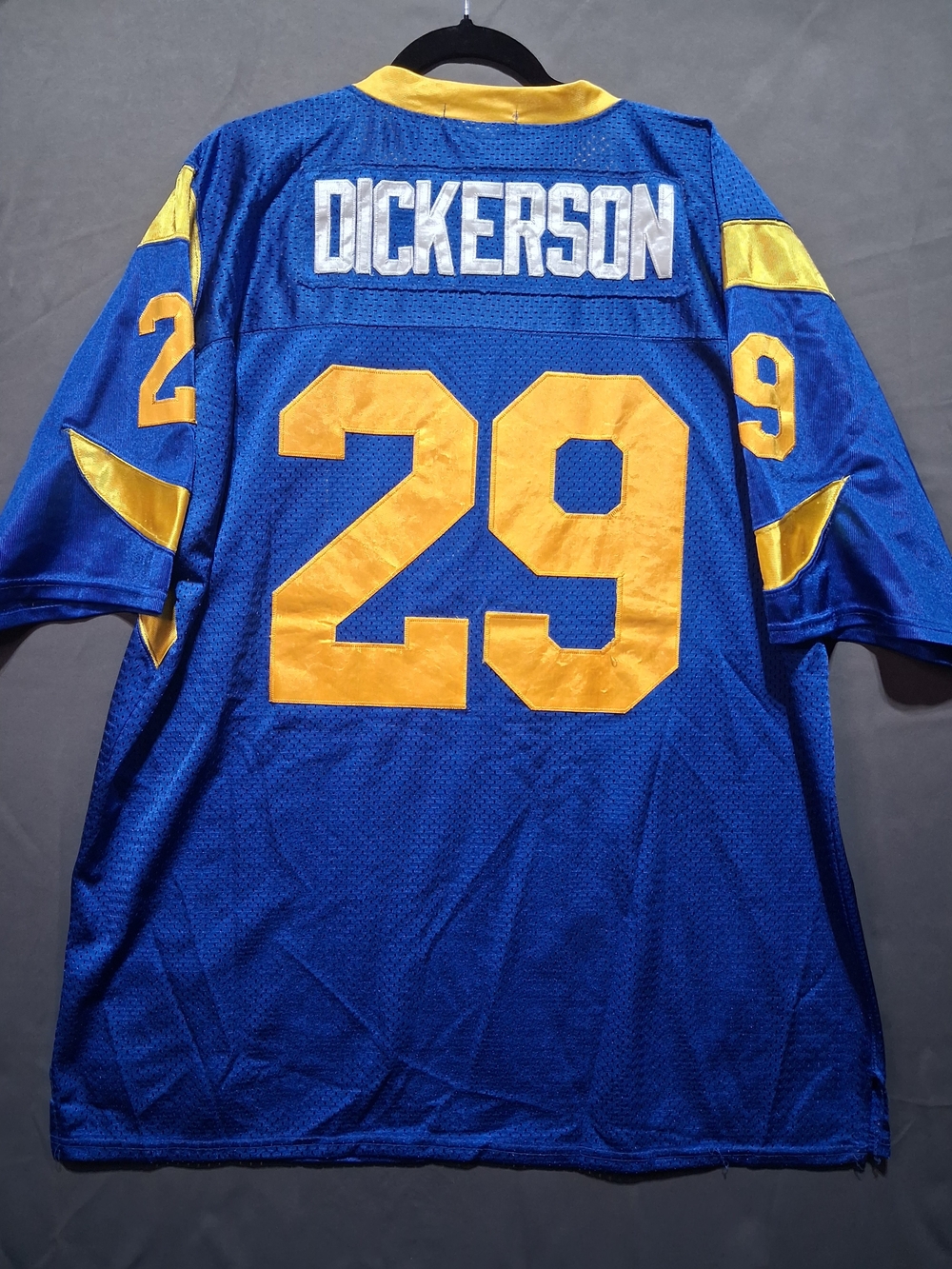 Mitchell & Ness Blue and Yellow #29 Dickerson Football Jersey
